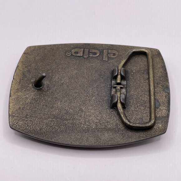1980 VTG Lake Placid Olympics Winter New York Brown Leather Belt Buckle El Cid - Picture 6 of 10